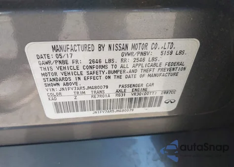 2018 Infiniti Q50 3.0T Red Sport 400 z USA, uszkodzony, nr VIN JN1FV7AR5JM480079